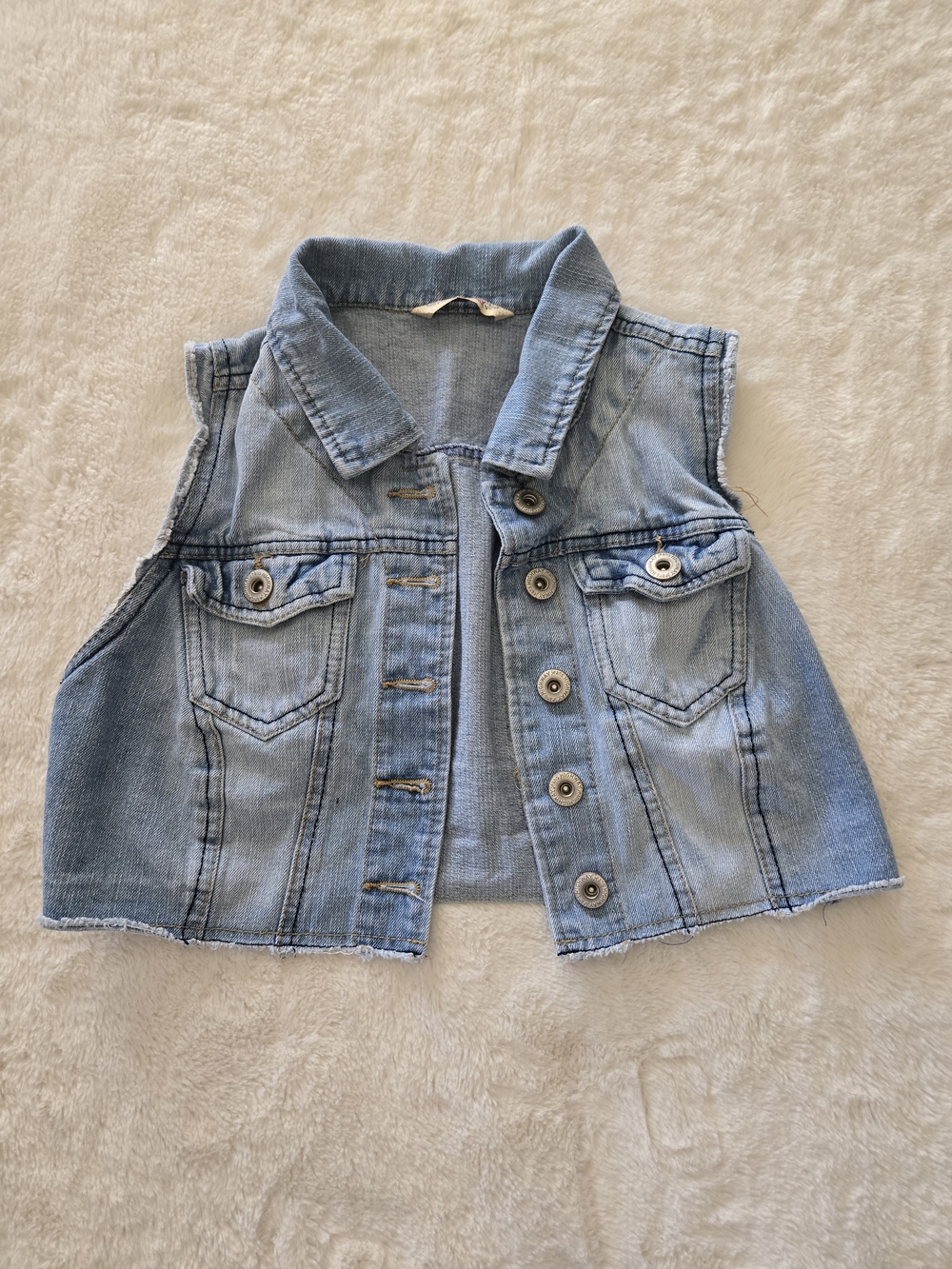 Highway Jeans Light Blue Denim Cropped Vest